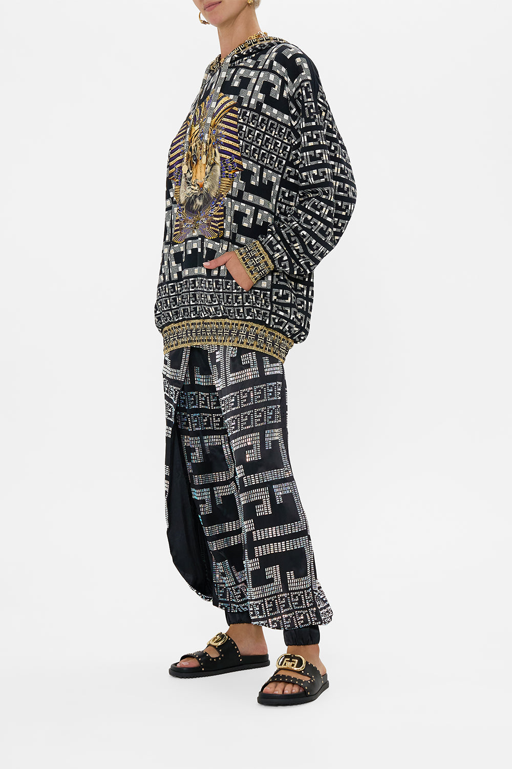 SILK HEM BAND BOYFRIEND HOODIE READ MY GLYPHS