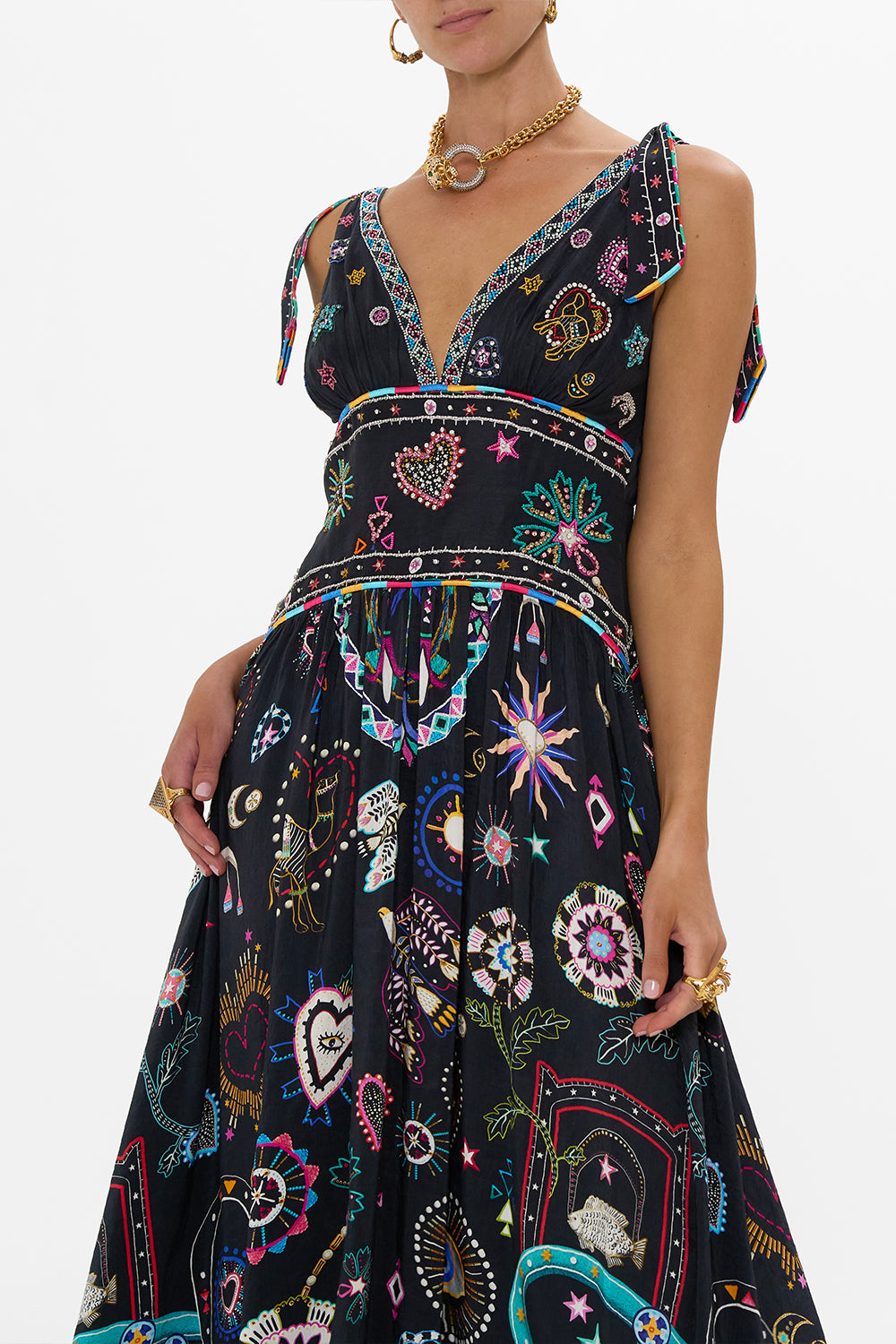 TIE SHOULDER DRESS NUBIAN NIGHTS