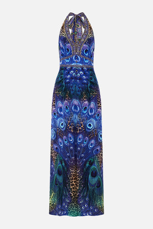 Product view of CAMILLA silk jumpsuit in Peacock Rock print