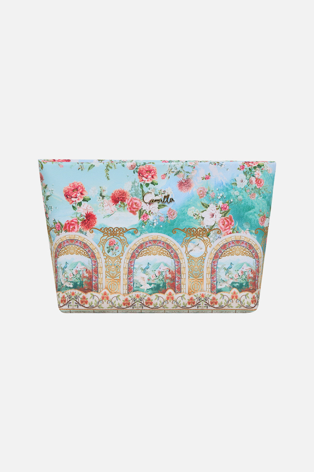 CAMILLA Small Makeup Clutch in The Jewellery Museum print