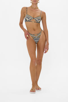 CAMILLA Pant With Cut Out And Trim in Temples Of Dendara print