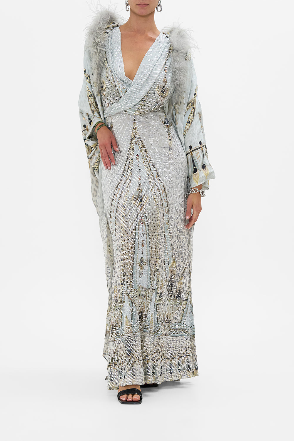 CAMILLA Draped Back Layer in Sahara Starlet print