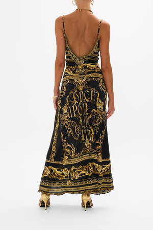 Disney CAMILLA silk slip dress in Once Upon A Time print 