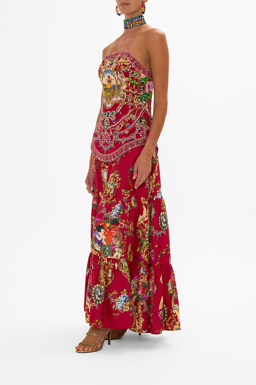 Disney CAMILLA corset in Just One Bite Snow White print