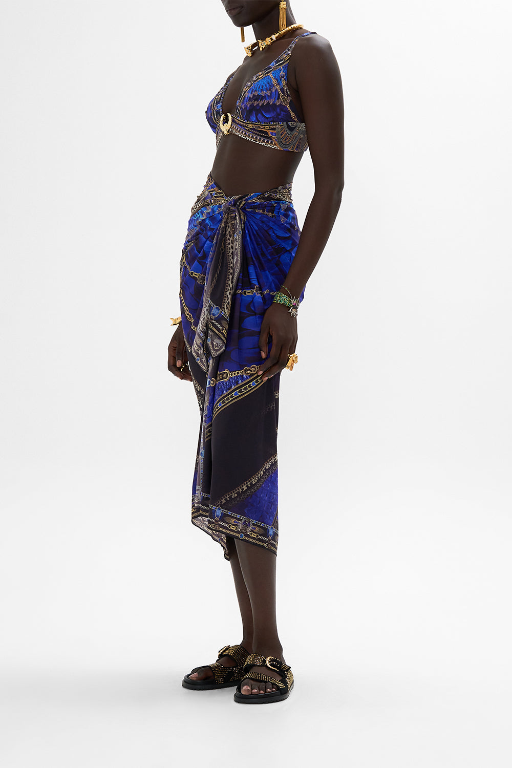 CAMILLA Long Sarong in Other Side of the Oasis print.