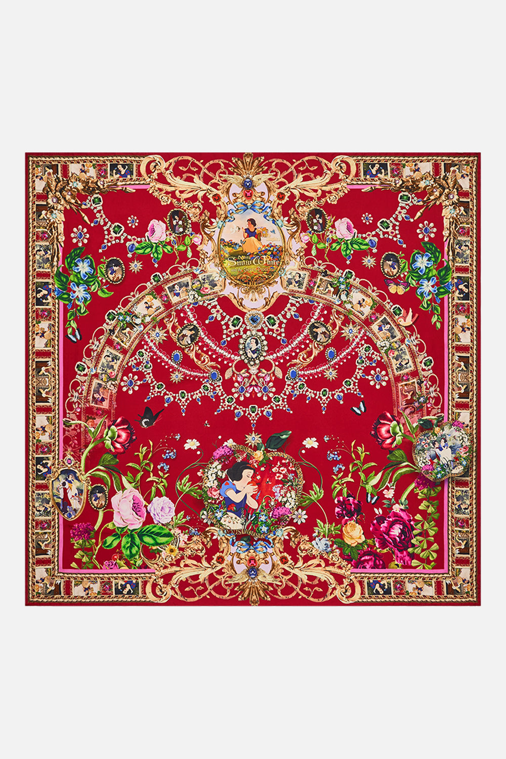 Disney CAMILLA silk scarf in Just One Bite Snow White print