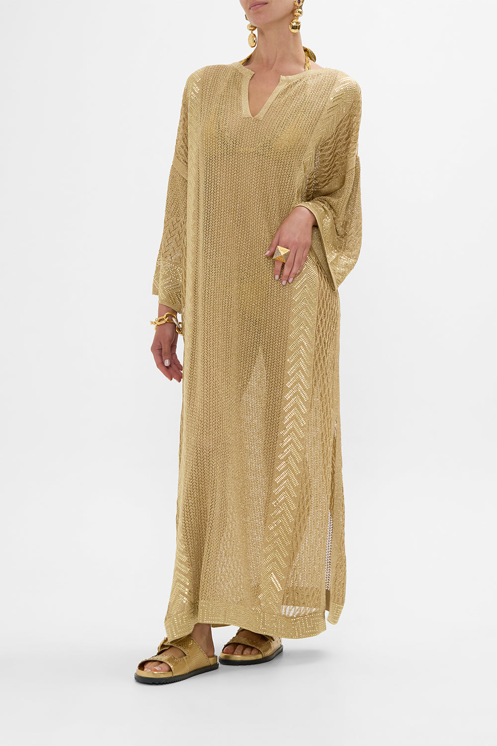 LONG V NECK KAFTAN HER HEIRLOOM