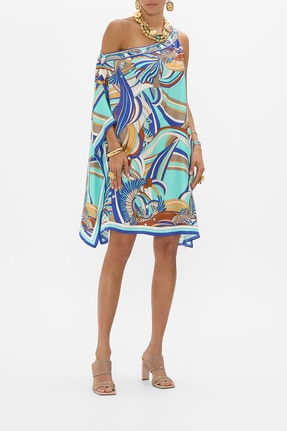 open lace back dress The Oasis Oracle One Shoulder Short Kaftan| CAMILLA AU – CAMILLA