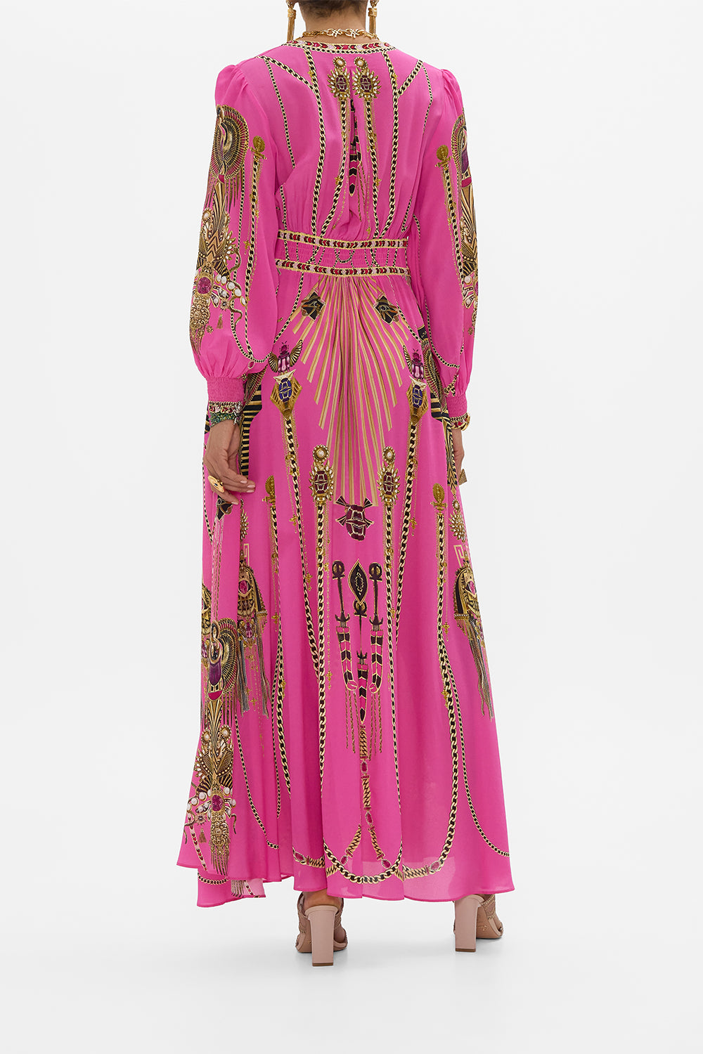 V NECK GATHERED JERSEY DRESS SONG OF THE SCARAB