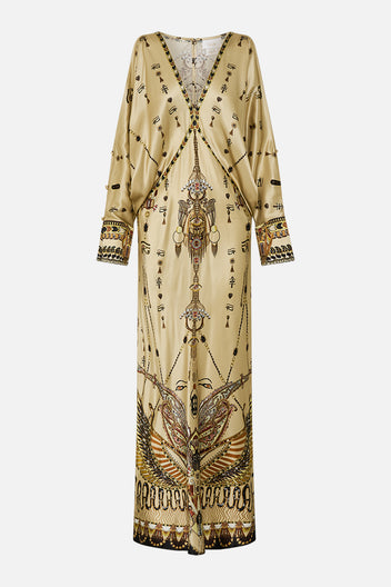 BADLA EMBELLISHED BUTTON UP DRAPED BACK TOP GATEWAY TO THE AFTERLIFE