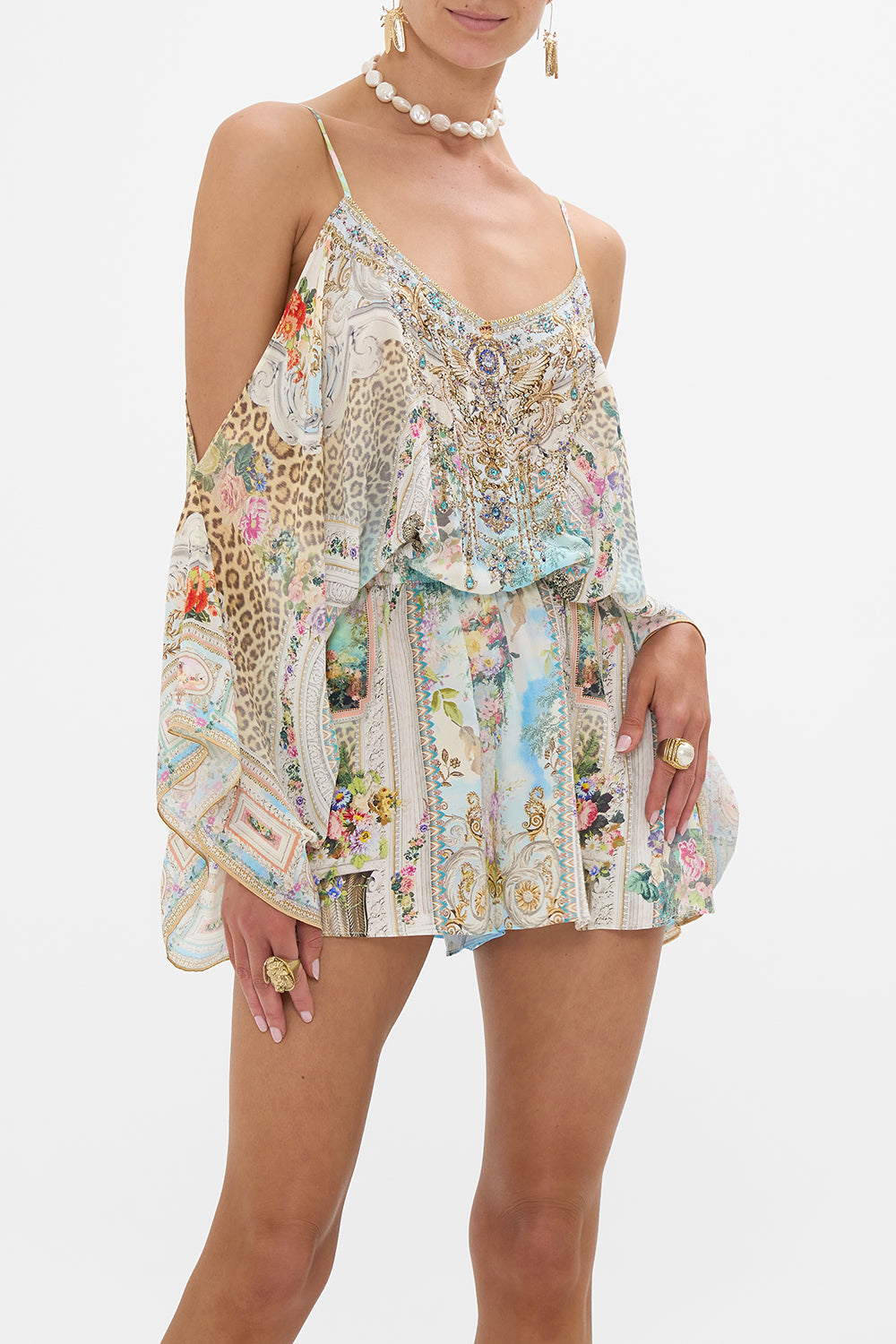 CAMILLA Floral Drop Shoulder Playsuit in We Always Have Alexandria print. 