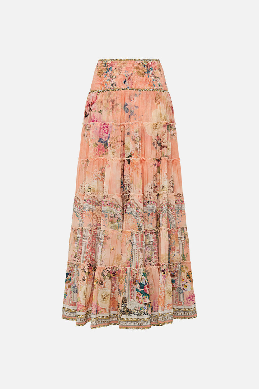 SHIRRED WAIST TIERED CIRCLE SKIRT THE JEWELLERY PALACE