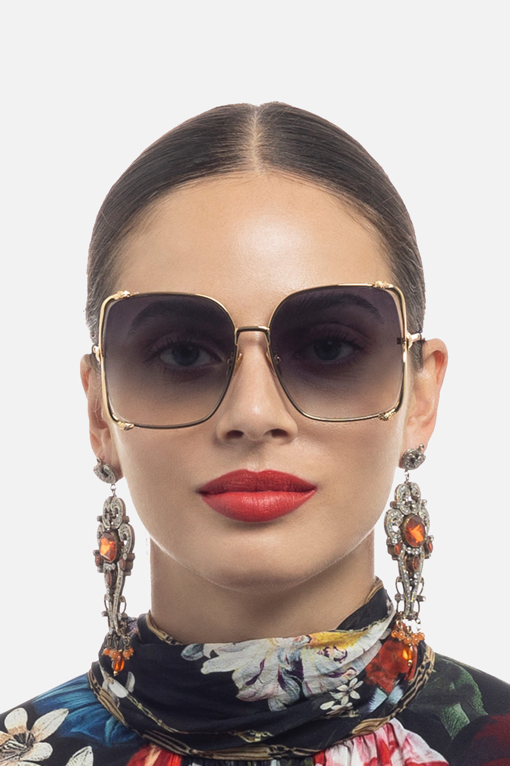 CAMILLA designer  black sunglasses in Too Glam To Give A Damn 