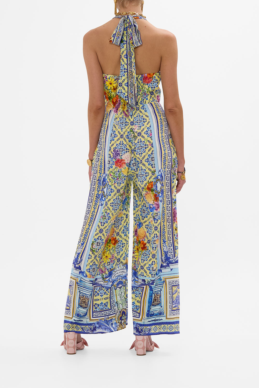 The CAMILLA HALTERNECK JUMPSUIT WITH TIE NECK WALL TO WALL WONDERS