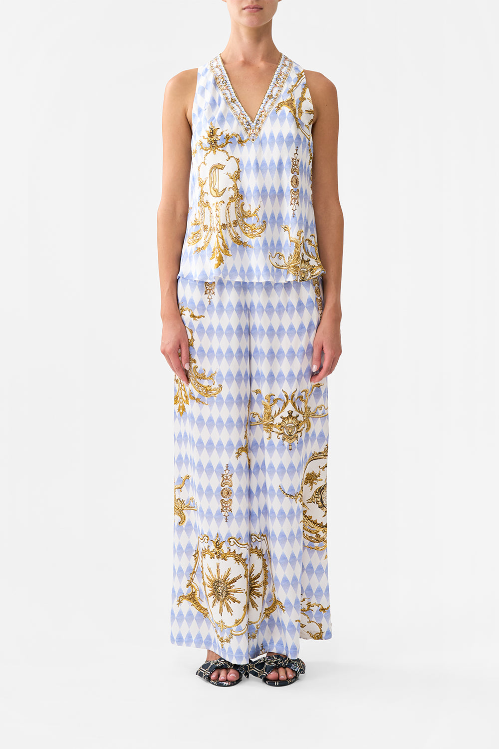 The CAMILLA V NECK TOP WITH KNOT BACK THRONE GAMESTHRONE GAMES