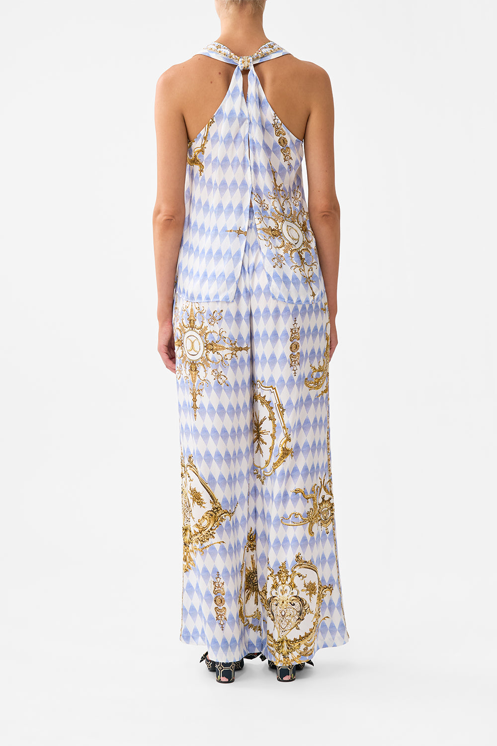 The CAMILLA V NECK TOP WITH KNOT BACK THRONE GAMES