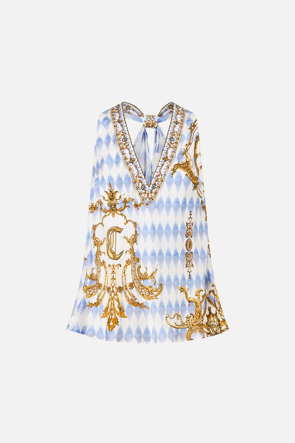 The CAMILLA V NECK TOP WITH KNOT BACK THRONE GAMES