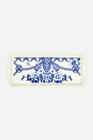Villa CAMILLA blue and white ceramic dinner tray in Glaze And Graze print