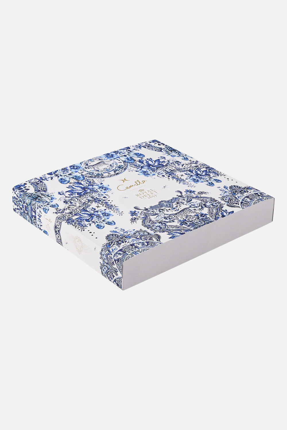 Villa CAMILLA blue and white ceramic dinner tray in Glaze And Graze print