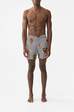 MID LENGTH SWIM SHORT MONARCHY MANIA