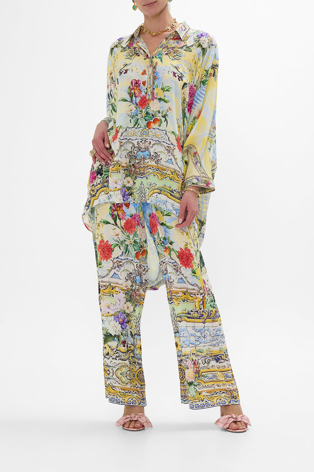 CAMILLA Straight Leg Pant in Flor Fantástica print