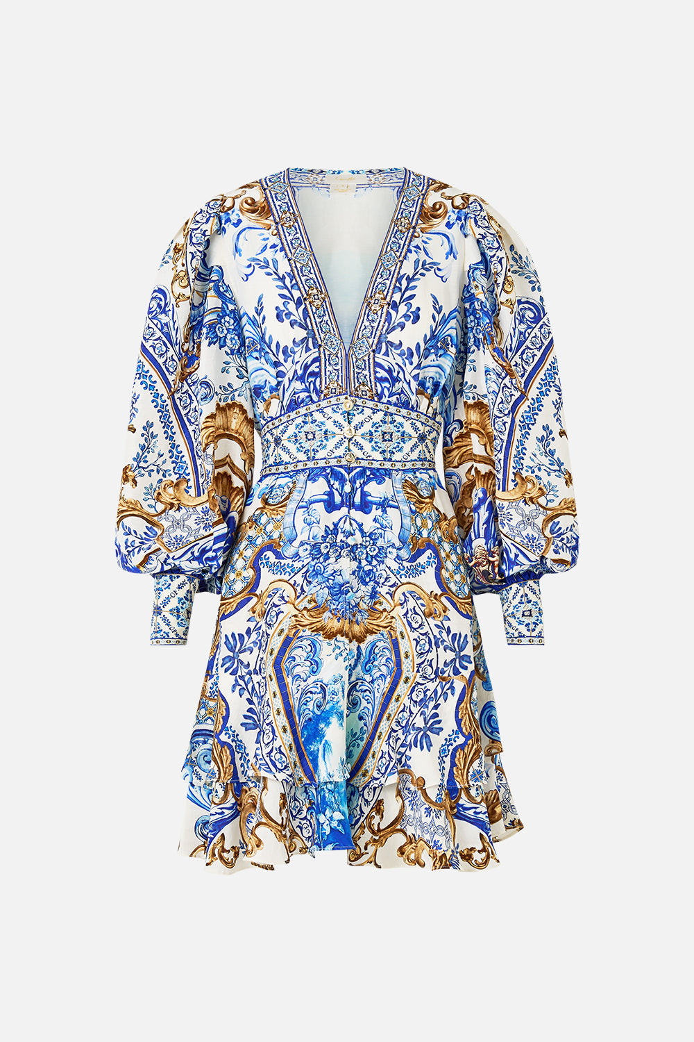 BUTTON FRONT FRILL DRESS AZUL ADVENTURES