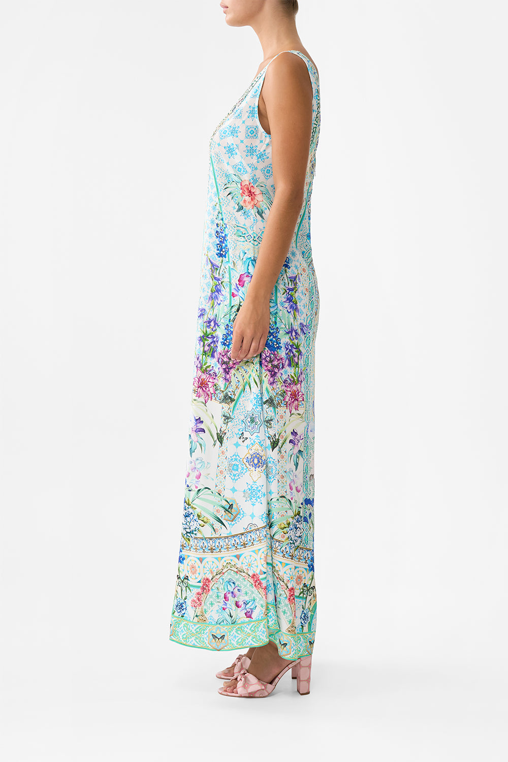 V NECK FLARED JUMPSUIT SUNRISE IN SINTRA