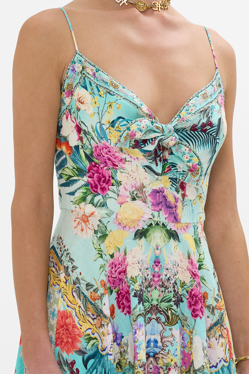 LONG DRESS WITH TIE FRONT GARDENS OF QUELUZ