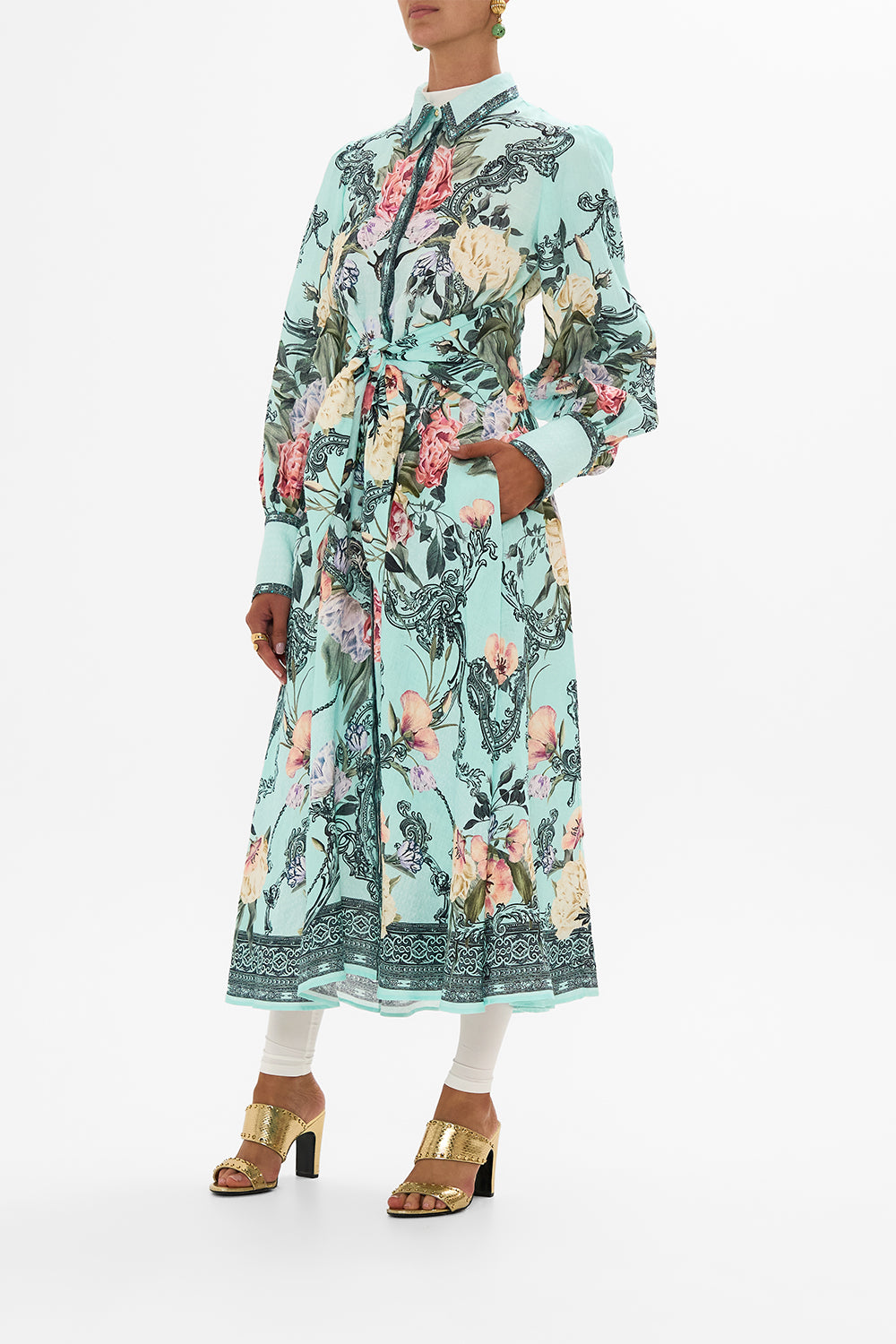 WAIST TIE SHIRT DRESS PETAL PROMISE LAND