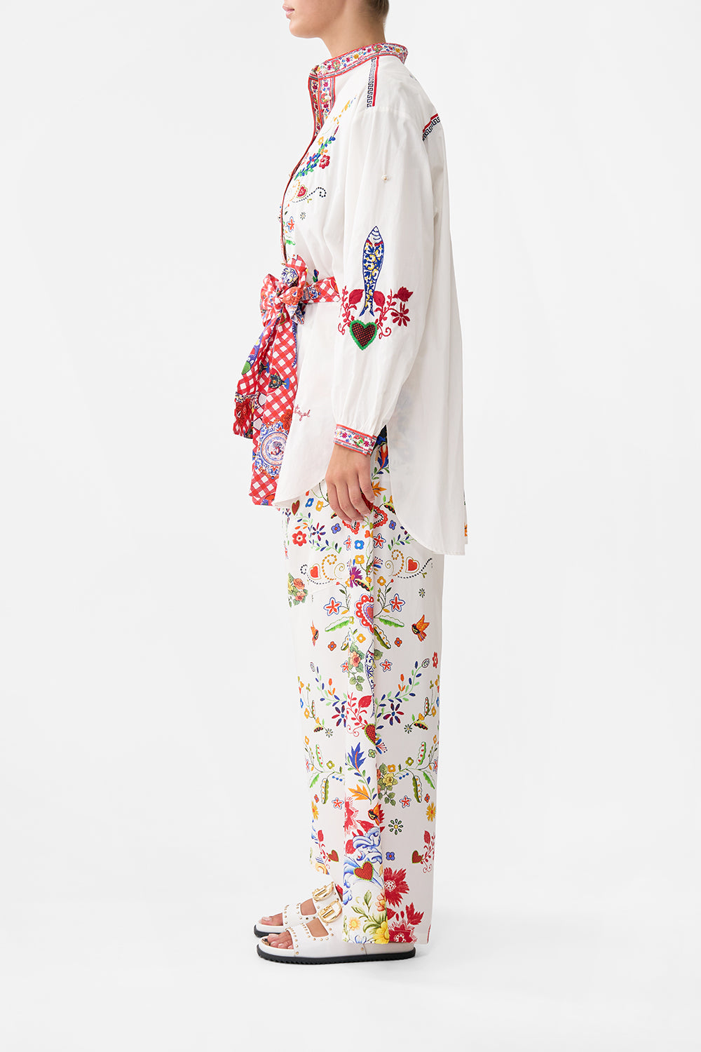 WAIST TIE BUTTON THROUGH SHIRT FAITH, LUCK & JUSTICE