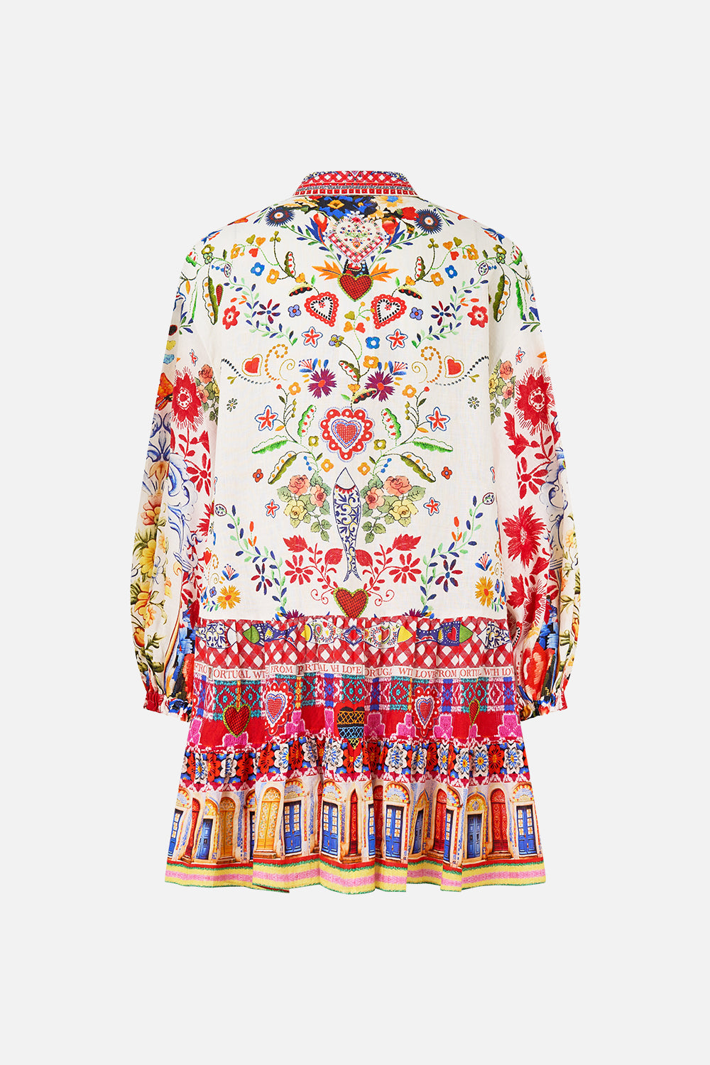 LONG SLEEVE TIERED SHORT DRESS FAITH, LUCK & JUSTICE