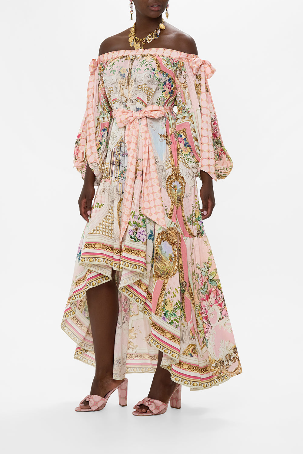 BOW SLEEVE MAXI DRESS LISBON LULLABY