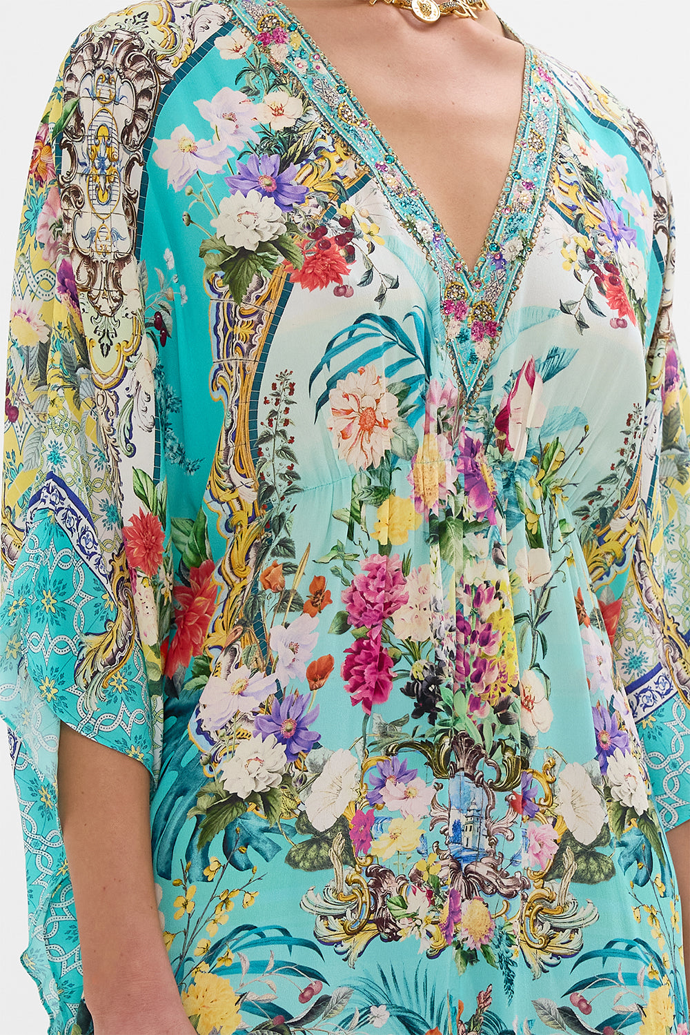 GATHERED WAIST KAFTAN GARDENS OF QUELUZ