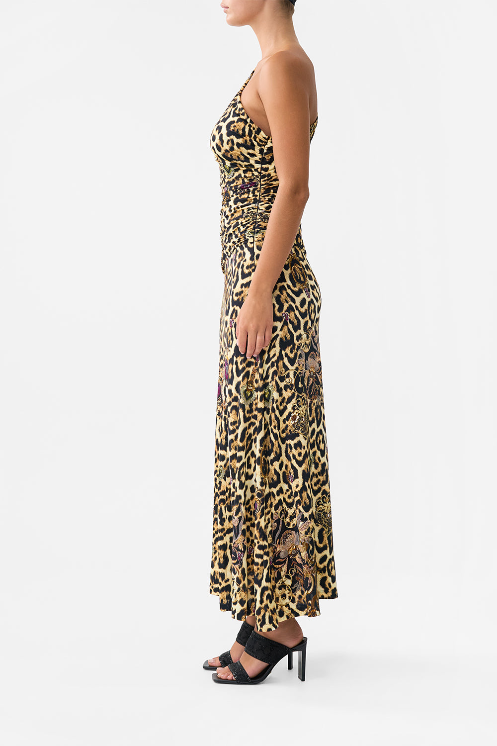 GATHERED JERSEY ONE SHOULDER DRESS SAINTS AND SISTERS