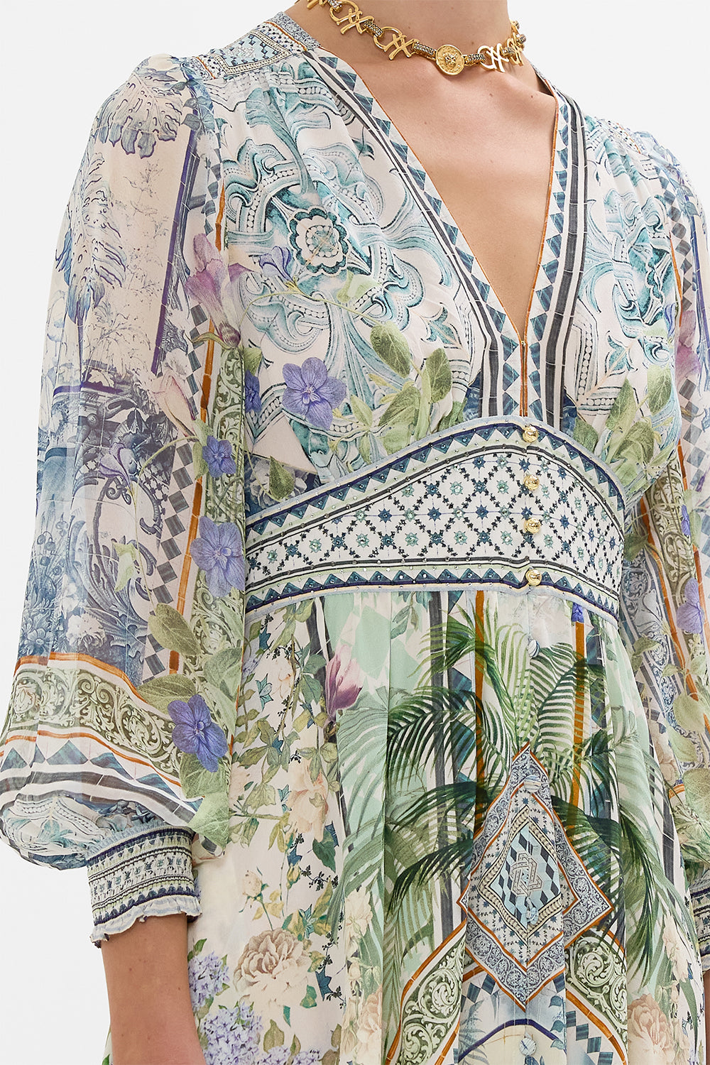 BUTTON DRESS WITH SHAPED WAISTBAND JARDIM PARTY