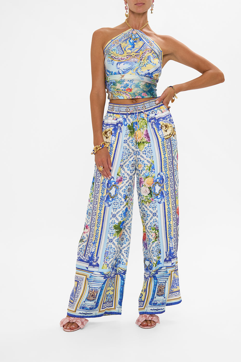 CAMILLA Straight Leg Pant in Wall To Wall Wonders print
