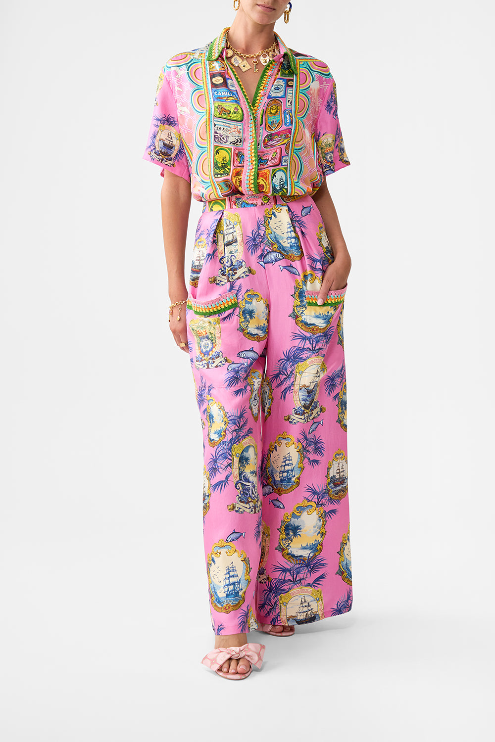 WIDE LEG TROUSER WITH FRONT POCKETS SALTY SPLENDOUR