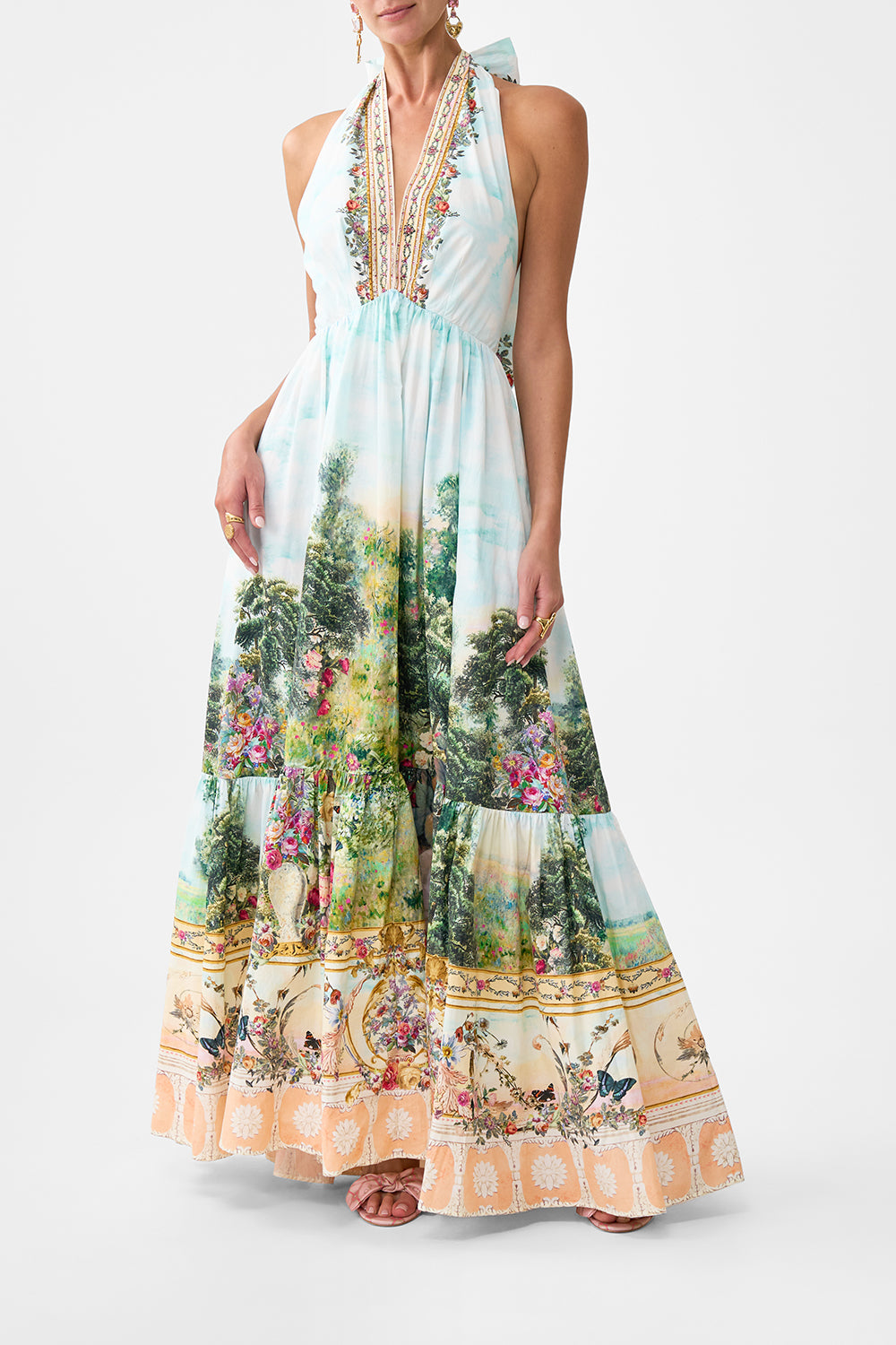 RUFFLE HEM HALTER DRESS ARCHES OF AMOR