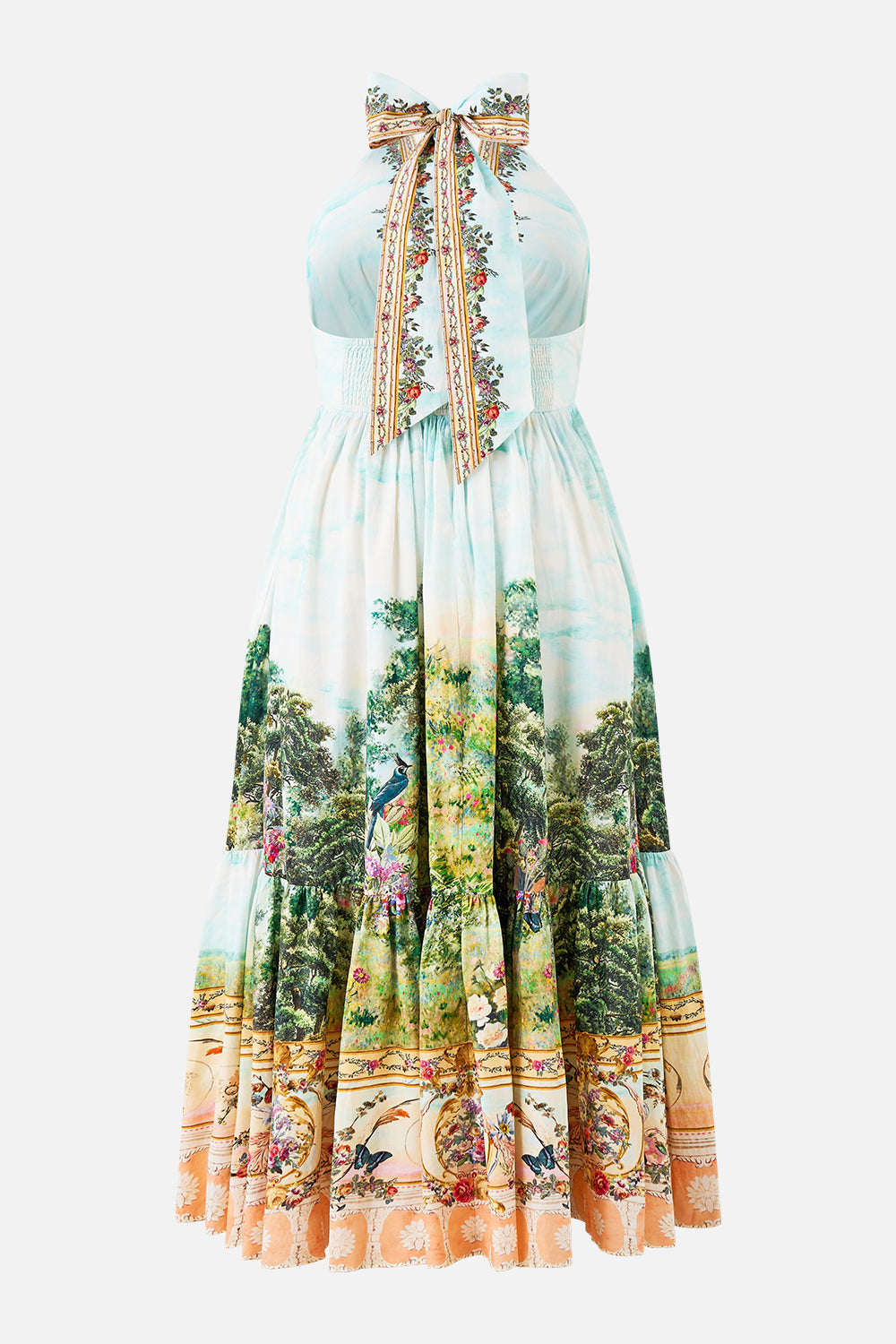 RUFFLE HEM HALTER DRESS ARCHES OF AMOR