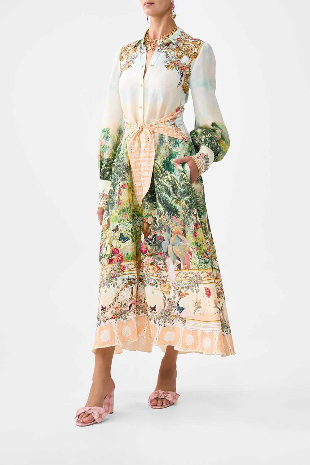 WAIST TIE SHIRT DRESS ARCHES OF AMOR