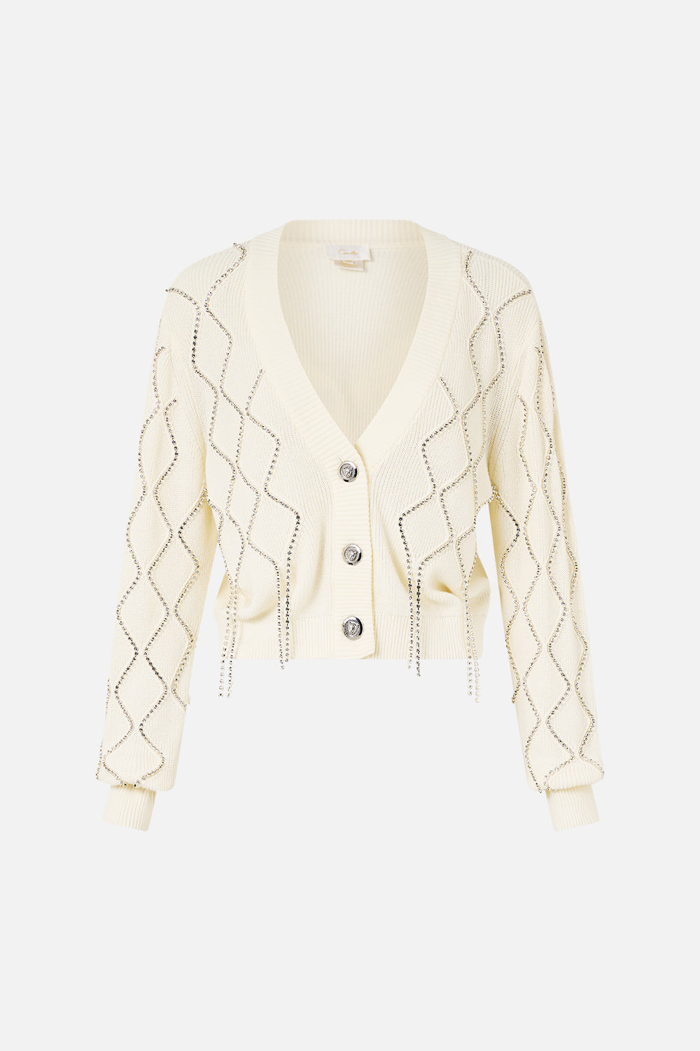 The CAMILLA CROPPED KNIT CARDIGAN THE QUEENS QUARTERS