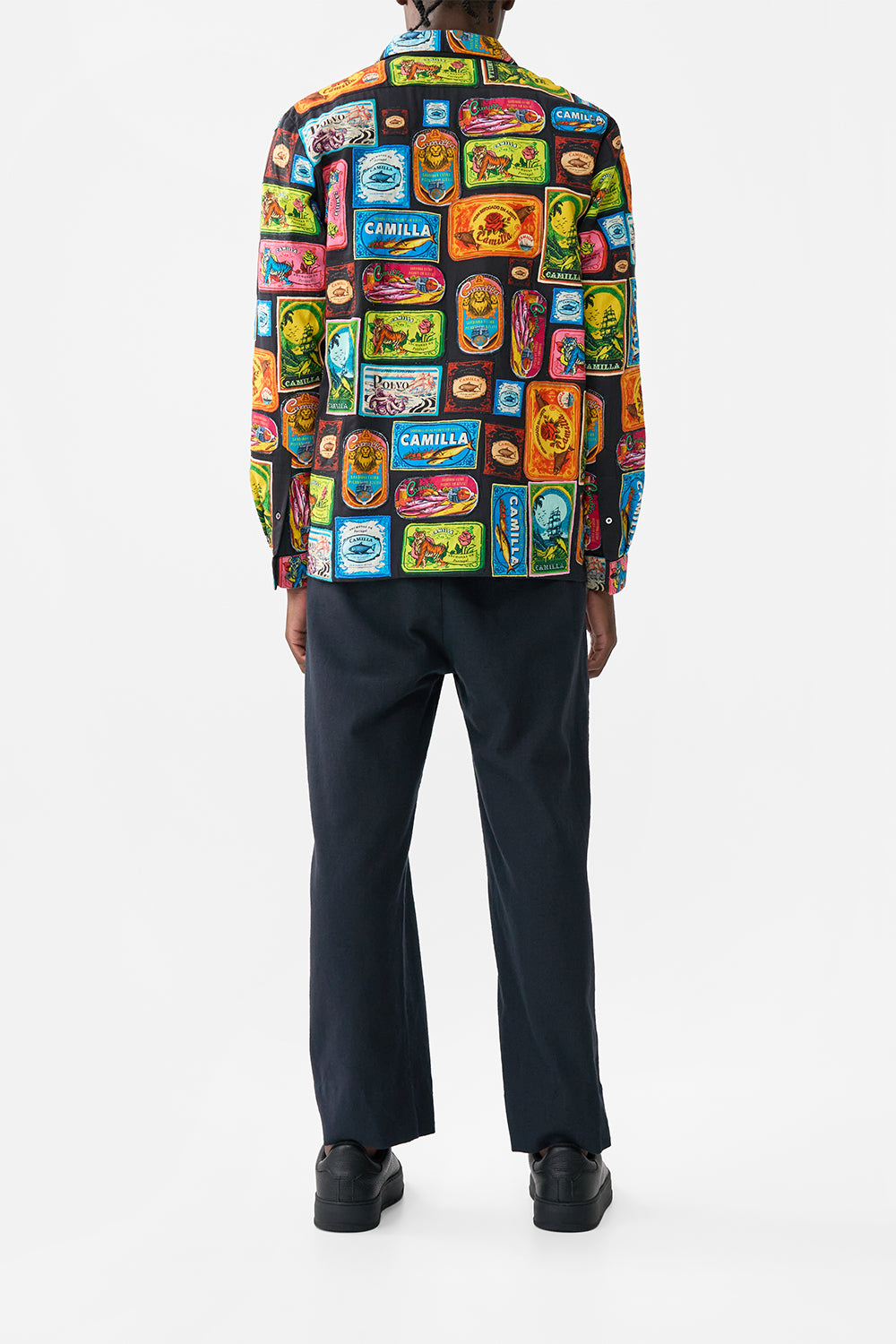 The CAMILLA PATCHWORK LONG SLEEVE CAMP COLLAR SHIRT SAL DO MAR