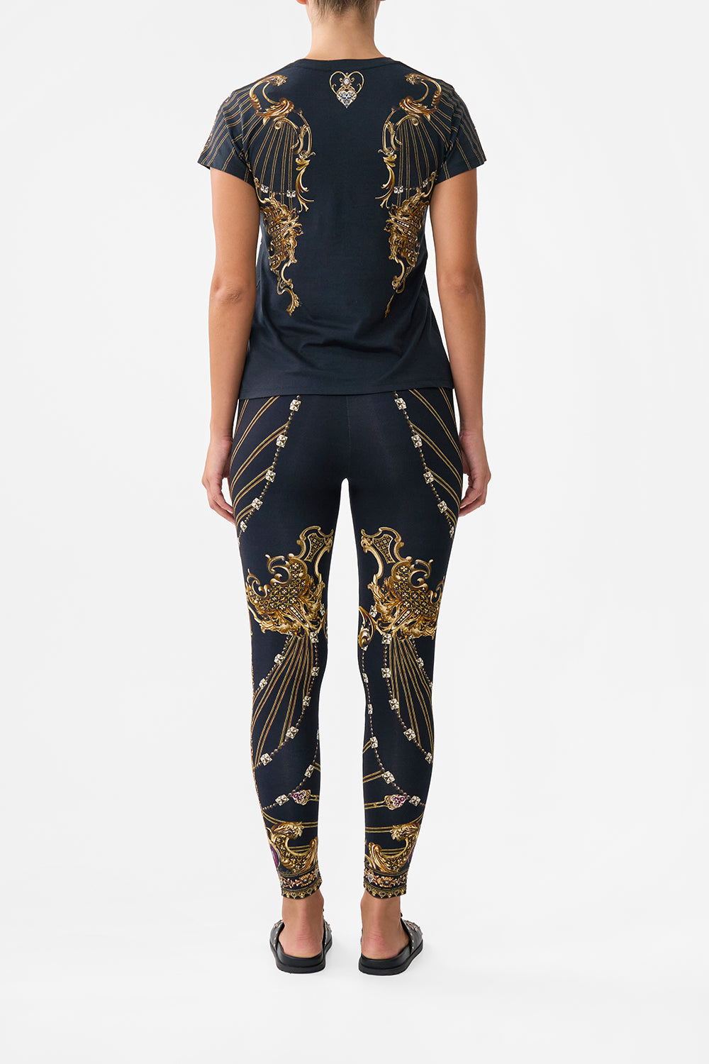 SLIM FIT ROUND NECK T-SHIRT - BLACK BAROQUE AROUND THE CLOCK