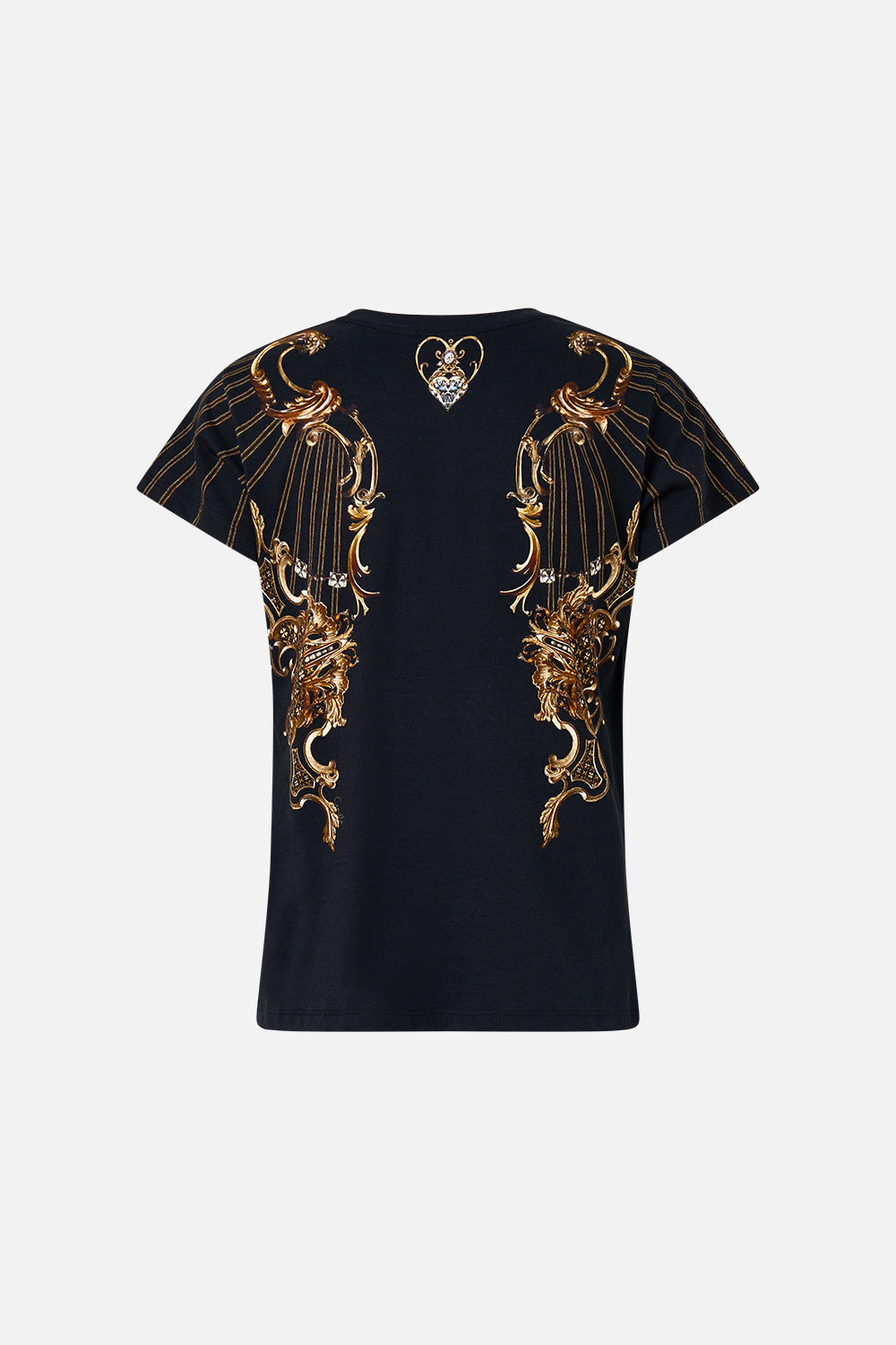 SLIM FIT ROUND NECK T-SHIRT - BLACK BAROQUE AROUND THE CLOCK