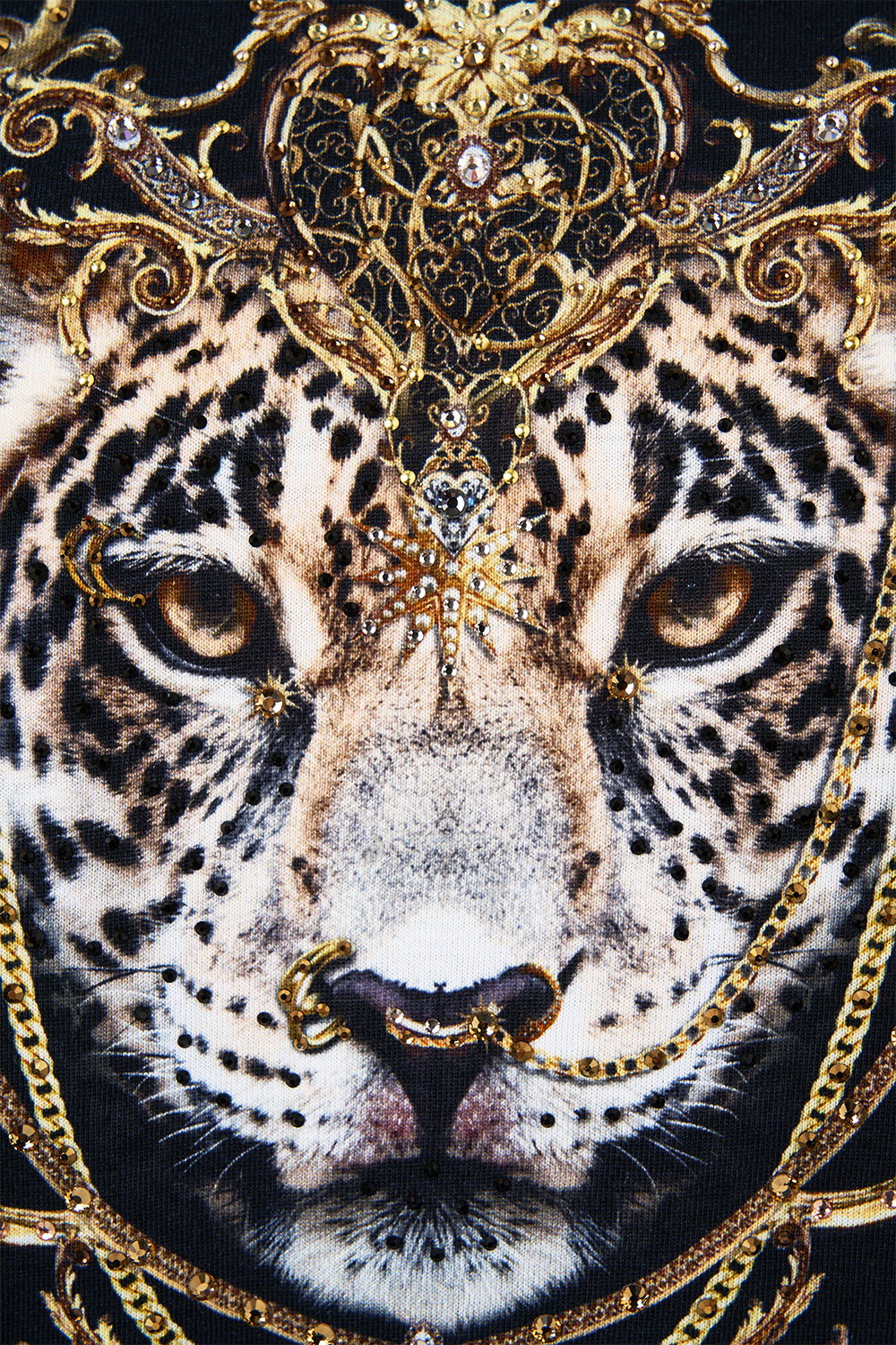 SLIM FIT ROUND NECK T-SHIRT - BLACK BAROQUE AROUND THE CLOCK