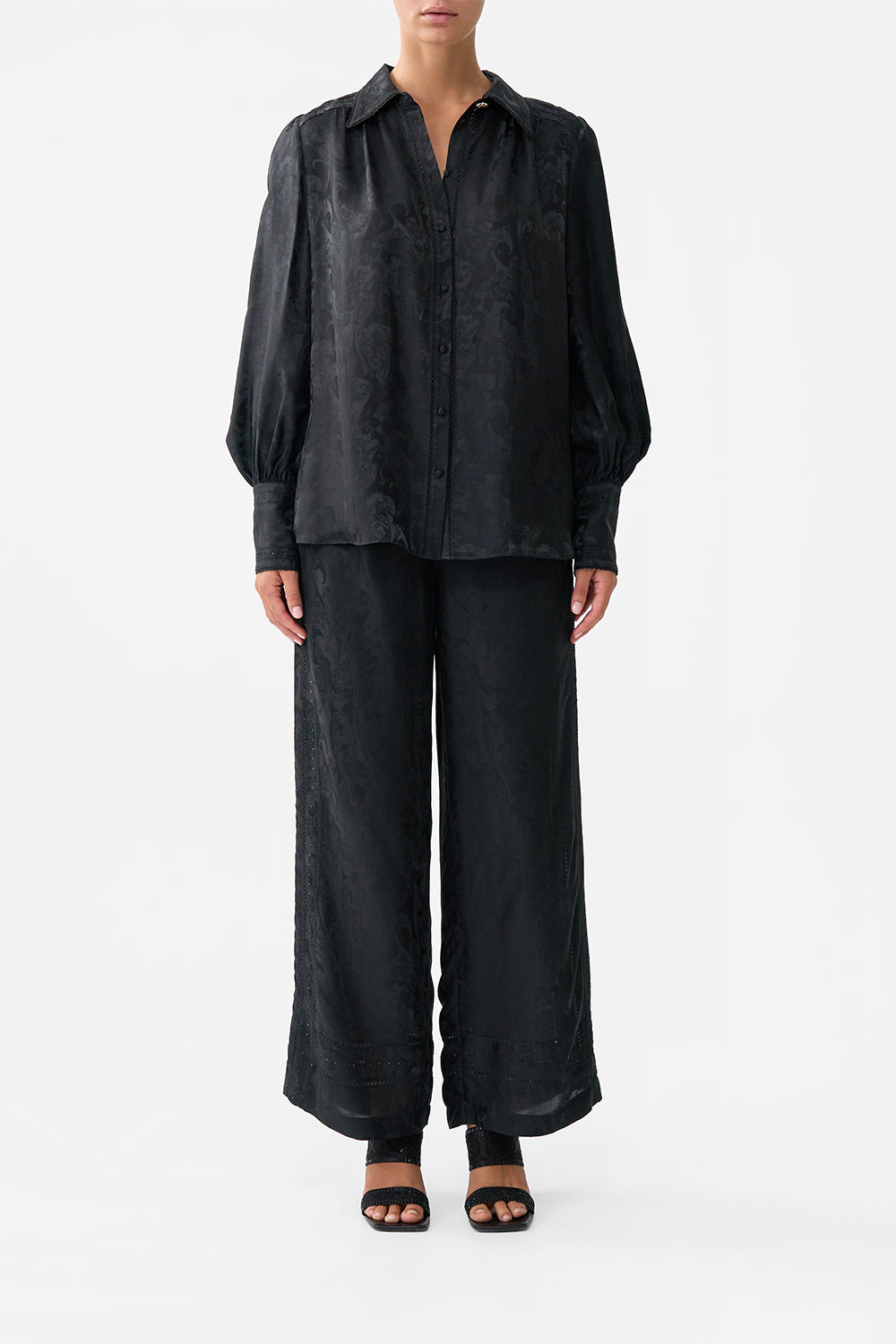 BUTTON THROUGH BLOUSON SLEEVE BLOUSE MONARCHY MANIA