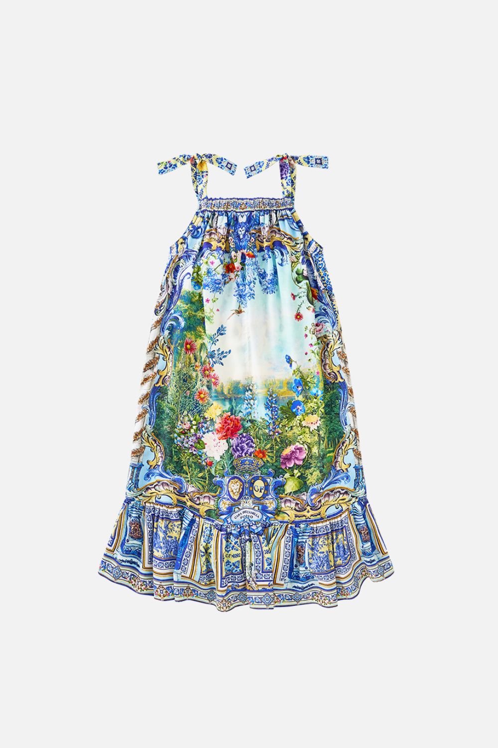 KIDS DRAWSTRING MAXI DRESS WITH BOWS 12-14 WALL TO WALL WONDERS