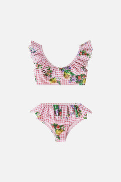 CAMILLA Kids Frill Crop Bikini Set 12-14 in Lisbon Lullaby print