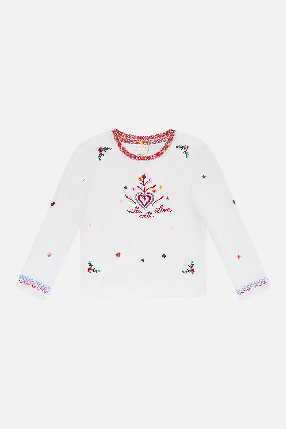 CAMILLA Kids Long Sleeve Top 12-14 in Faith, Luck & Justice print