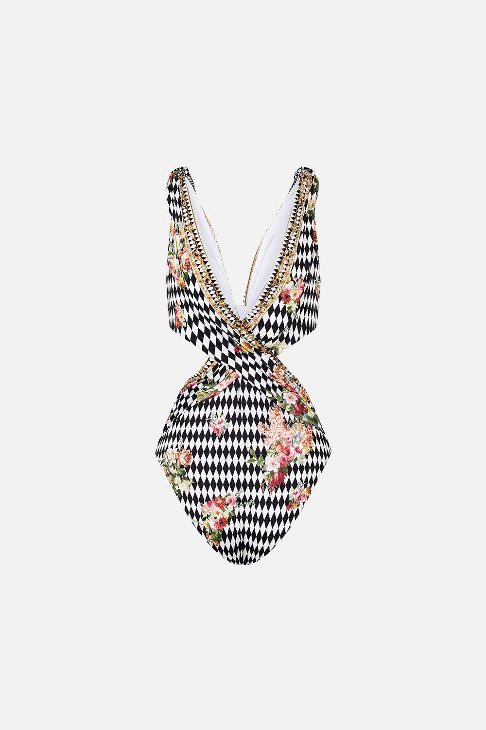 The CAMILLA TWIST FRONT CUT OUT ONE PIECE ROCOCO GLOW